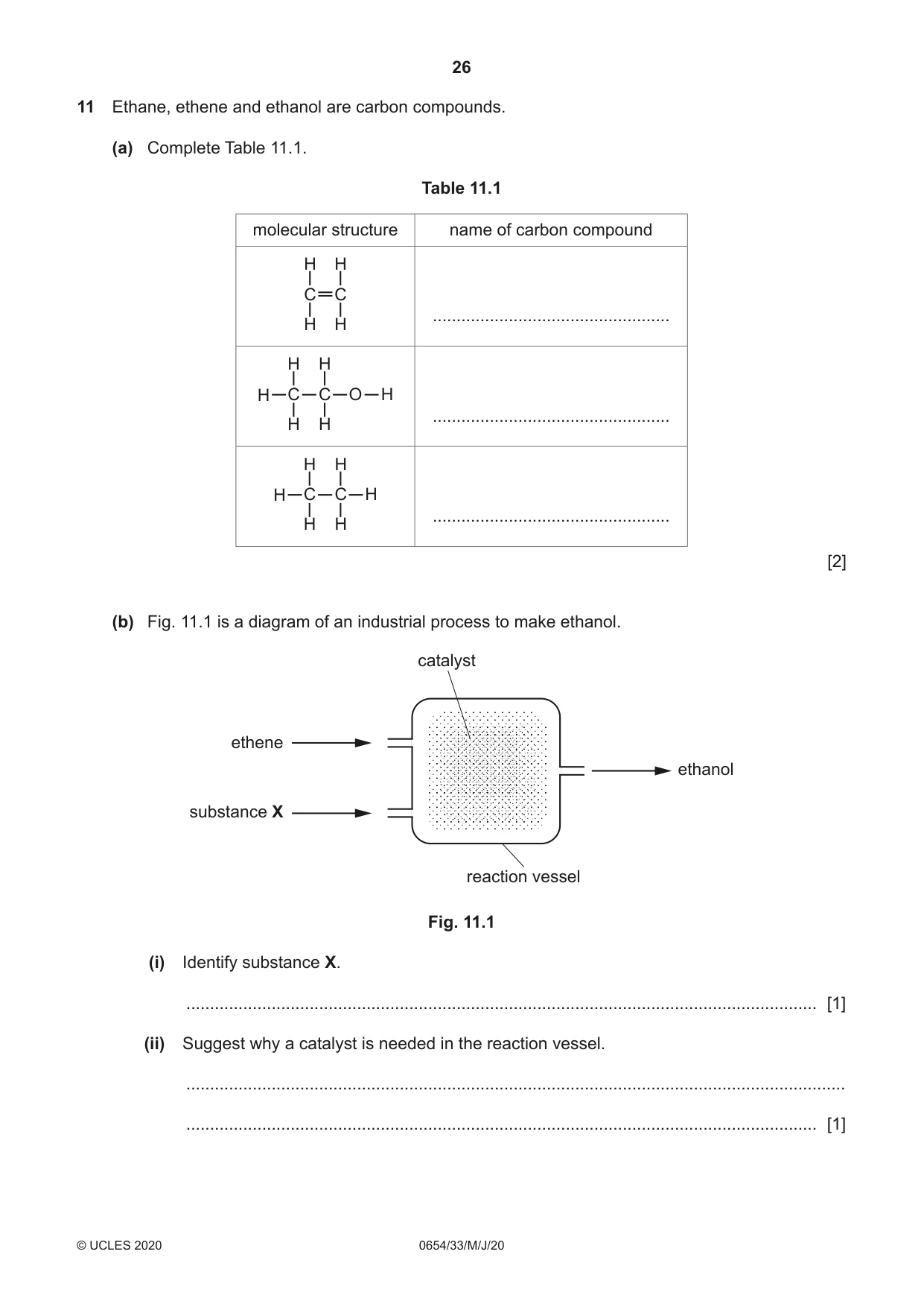 Cambridge IGCSE Sciences - Co-ordinated (Double) 0654 2020 May/June Paper 3 · Variant 3 question paper, page 26 of 32