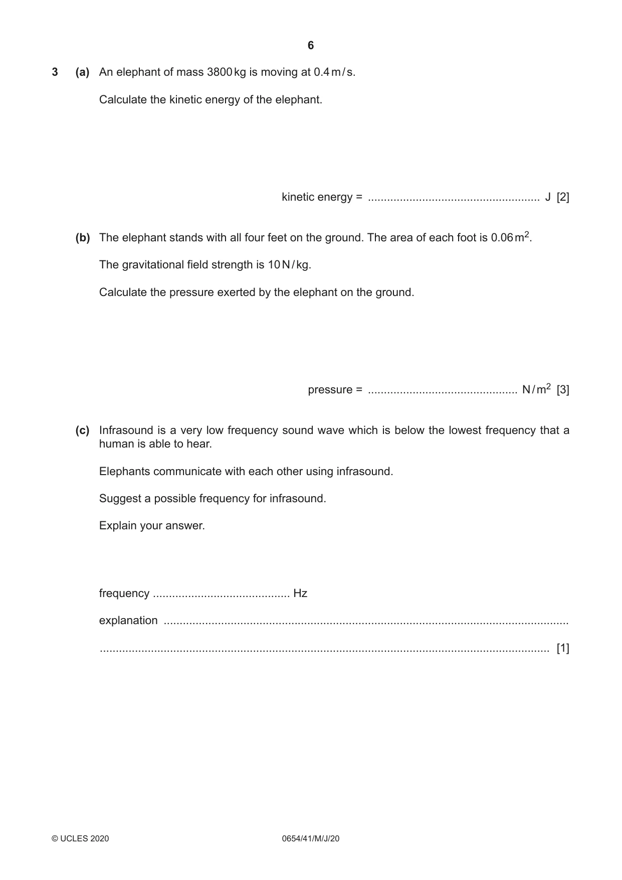 Cambridge IGCSE Sciences - Co-ordinated (Double) 0654 2020 May/June Paper 4 · Variant 1 question paper, page 6 of 32