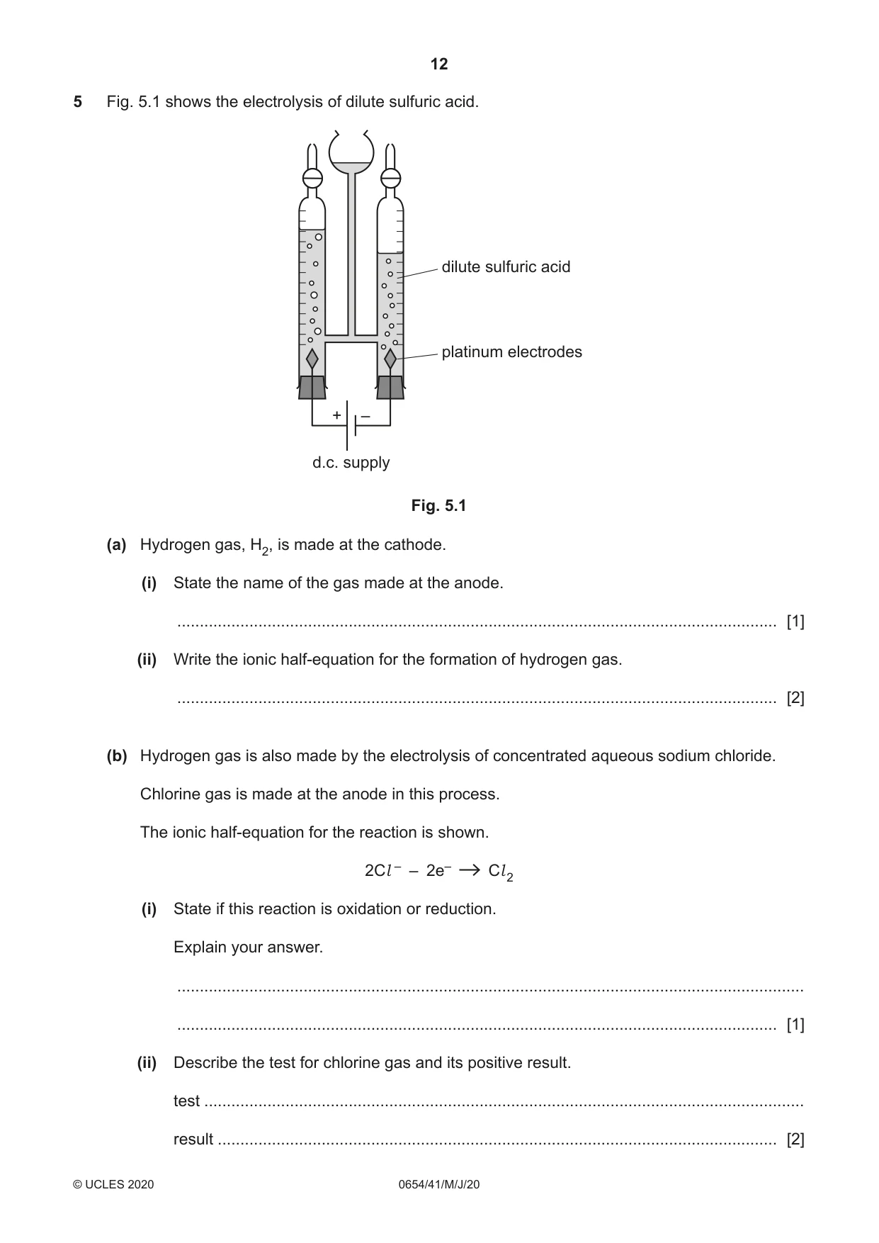 Cambridge IGCSE Sciences - Co-ordinated (Double) 0654 2020 May/June Paper 4 · Variant 1 question paper, page 12 of 32