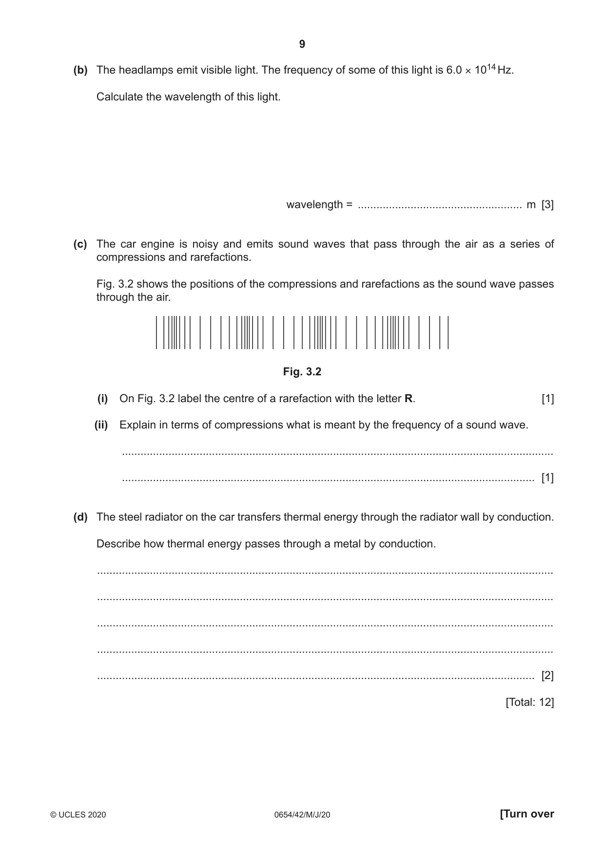 Cambridge IGCSE Sciences - Co-ordinated (Double) 0654 2020 May/June Paper 4 · Variant 2 question paper, page 9 of 32