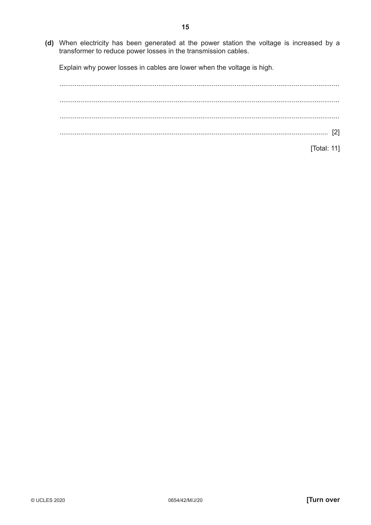 Cambridge IGCSE Sciences - Co-ordinated (Double) 0654 2020 May/June Paper 4 · Variant 2 question paper, page 15 of 32