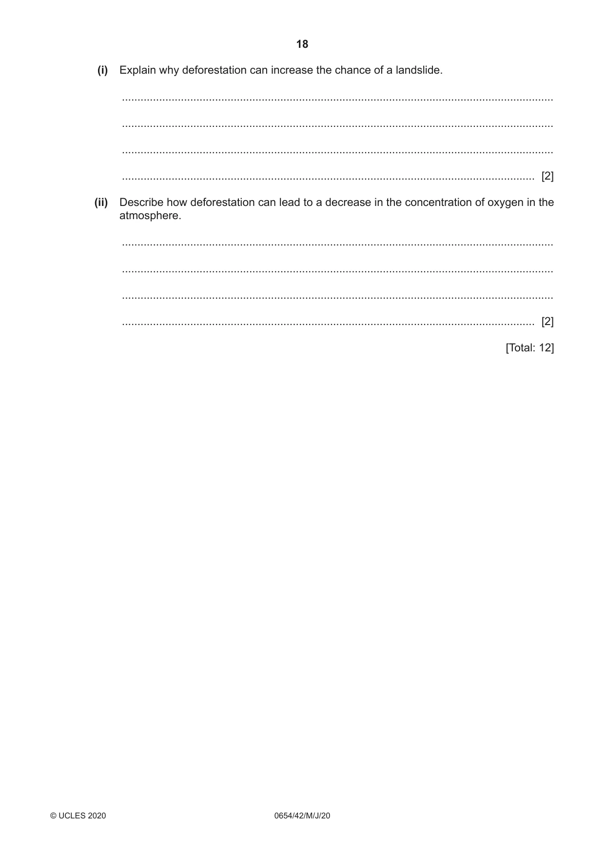 Cambridge IGCSE Sciences - Co-ordinated (Double) 0654 2020 May/June Paper 4 · Variant 2 question paper, page 18 of 32