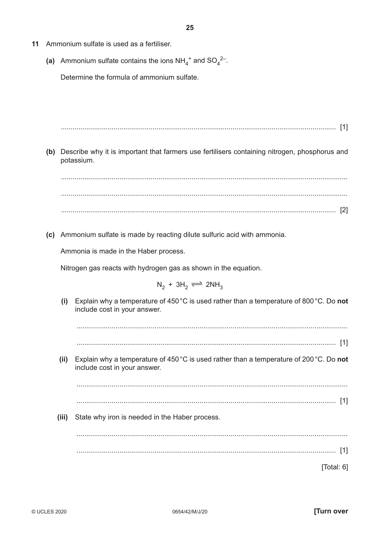 Cambridge IGCSE Sciences - Co-ordinated (Double) 0654 2020 May/June Paper 4 · Variant 2 question paper, page 25 of 32