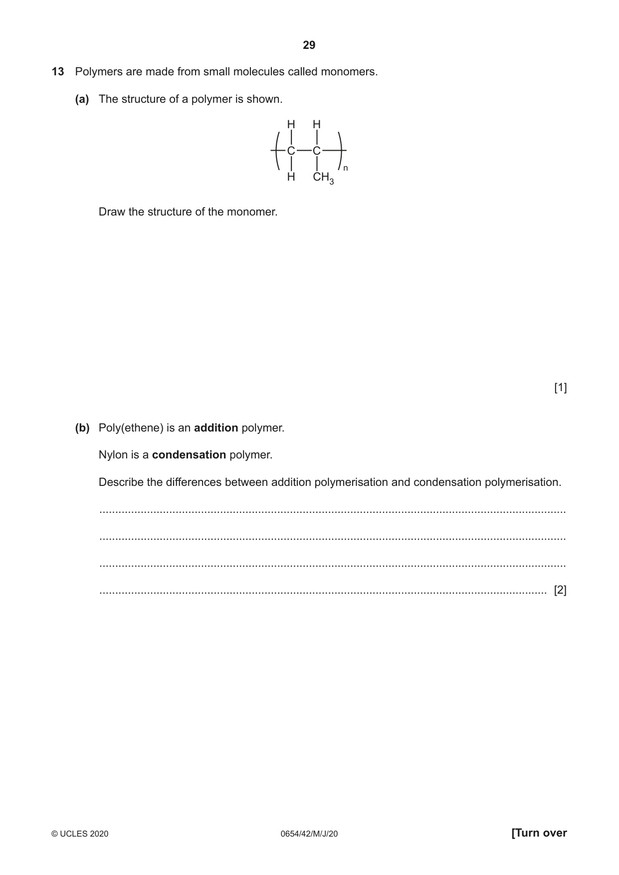 Cambridge IGCSE Sciences - Co-ordinated (Double) 0654 2020 May/June Paper 4 · Variant 2 question paper, page 29 of 32