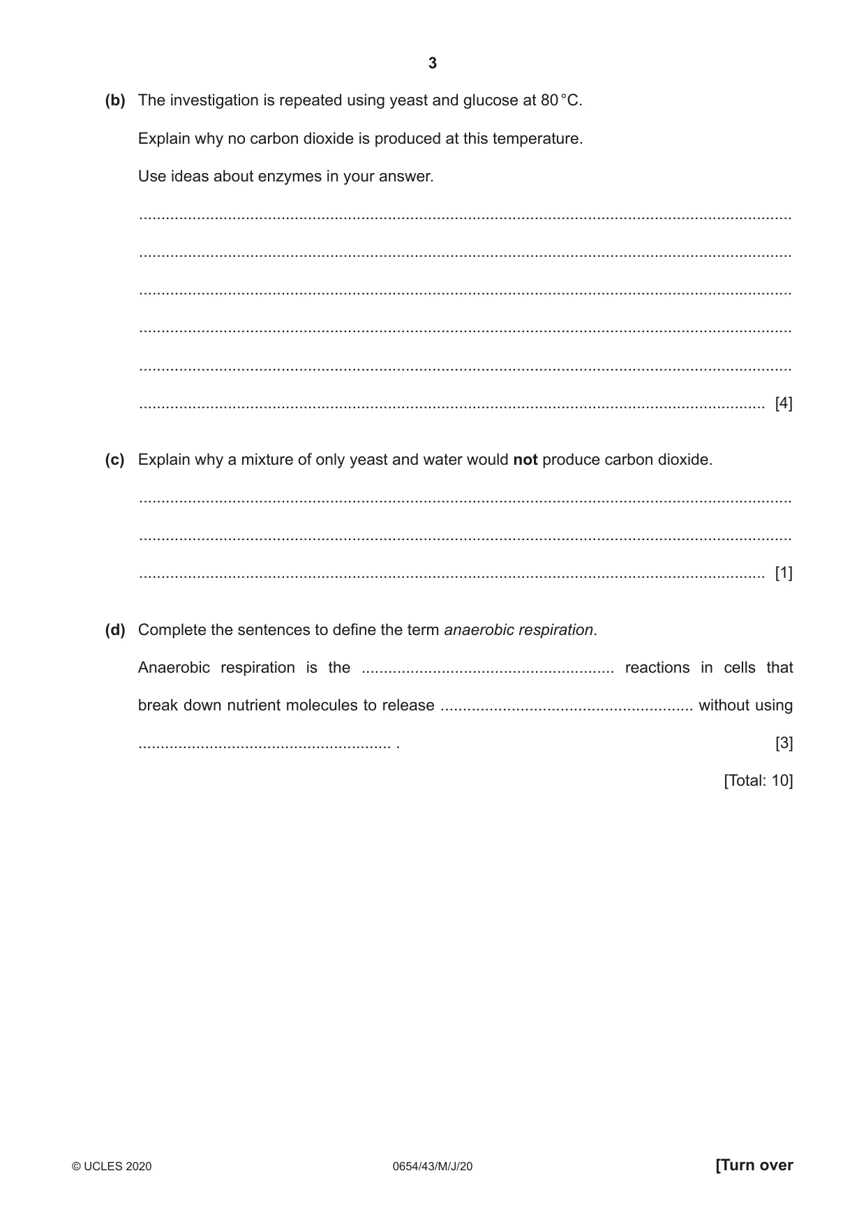 Cambridge IGCSE Sciences - Co-ordinated (Double) 0654 2020 May/June Paper 4 · Variant 3 question paper, page 3 of 28