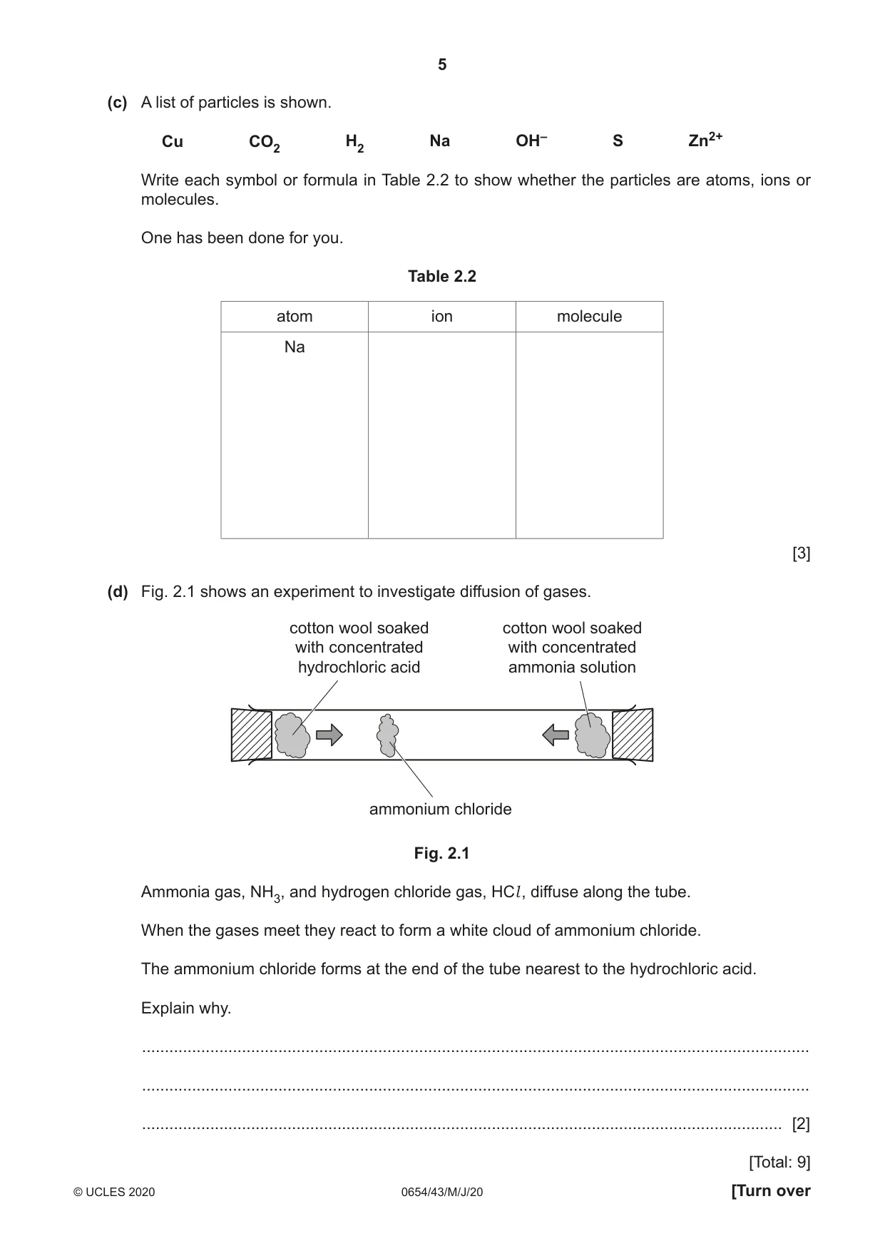 Cambridge IGCSE Sciences - Co-ordinated (Double) 0654 2020 May/June Paper 4 · Variant 3 question paper, page 5 of 28