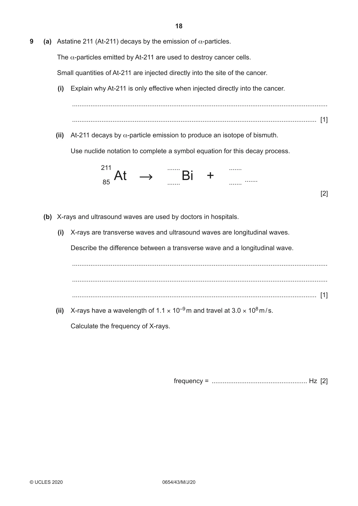 Cambridge IGCSE Sciences - Co-ordinated (Double) 0654 2020 May/June Paper 4 · Variant 3 question paper, page 18 of 28