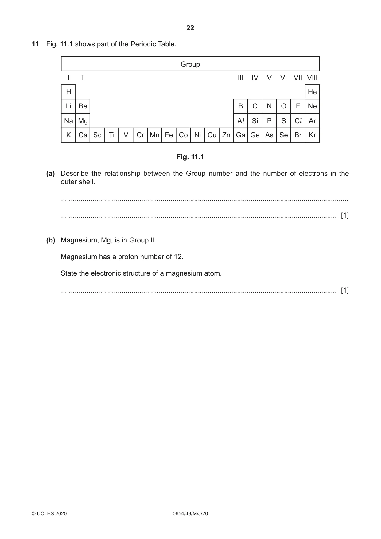 Cambridge IGCSE Sciences - Co-ordinated (Double) 0654 2020 May/June Paper 4 · Variant 3 question paper, page 22 of 28