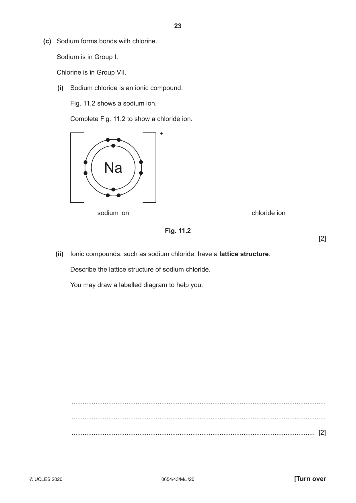 Cambridge IGCSE Sciences - Co-ordinated (Double) 0654 2020 May/June Paper 4 · Variant 3 question paper, page 23 of 28
