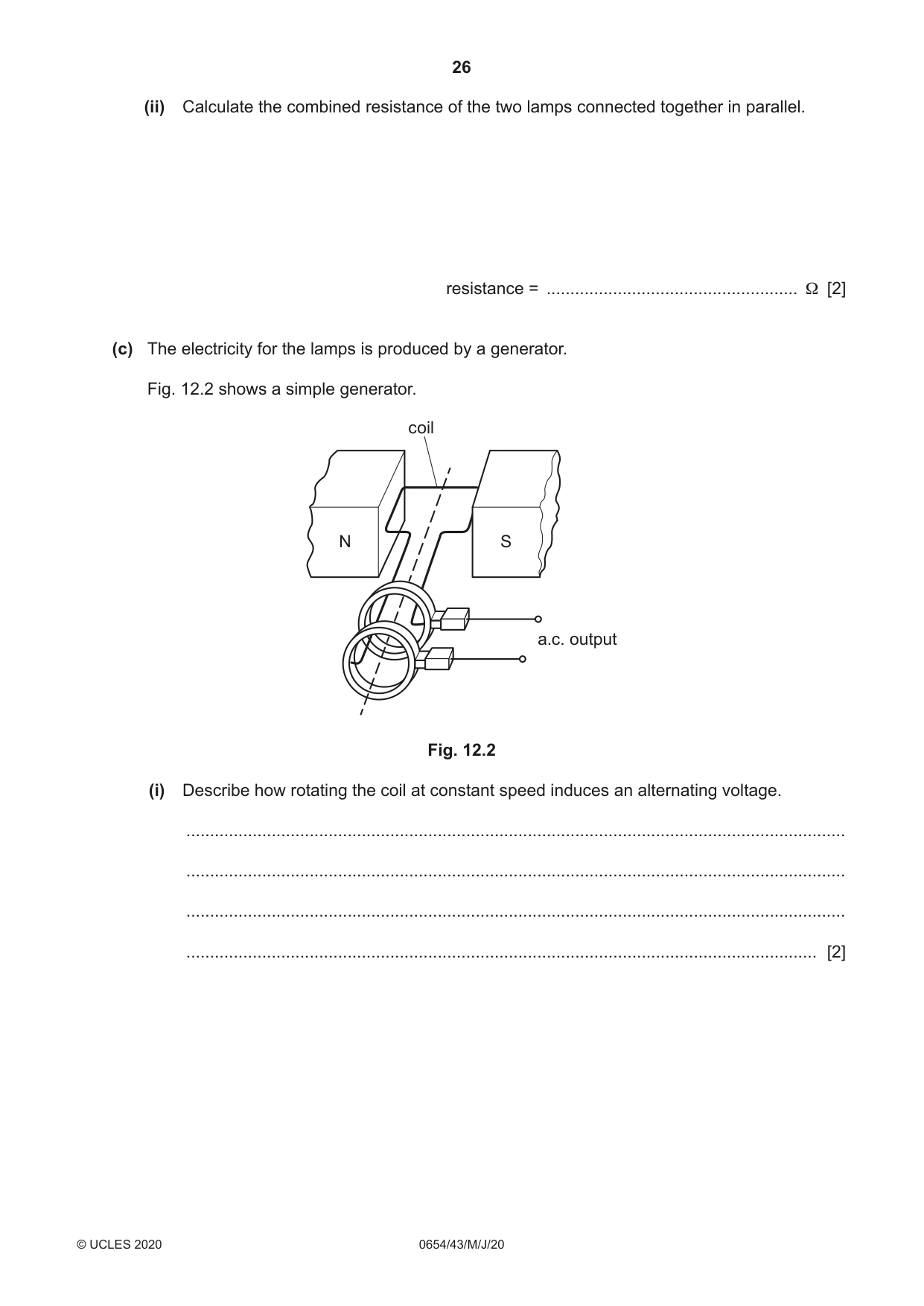 Cambridge IGCSE Sciences - Co-ordinated (Double) 0654 2020 May/June Paper 4 · Variant 3 question paper, page 26 of 28