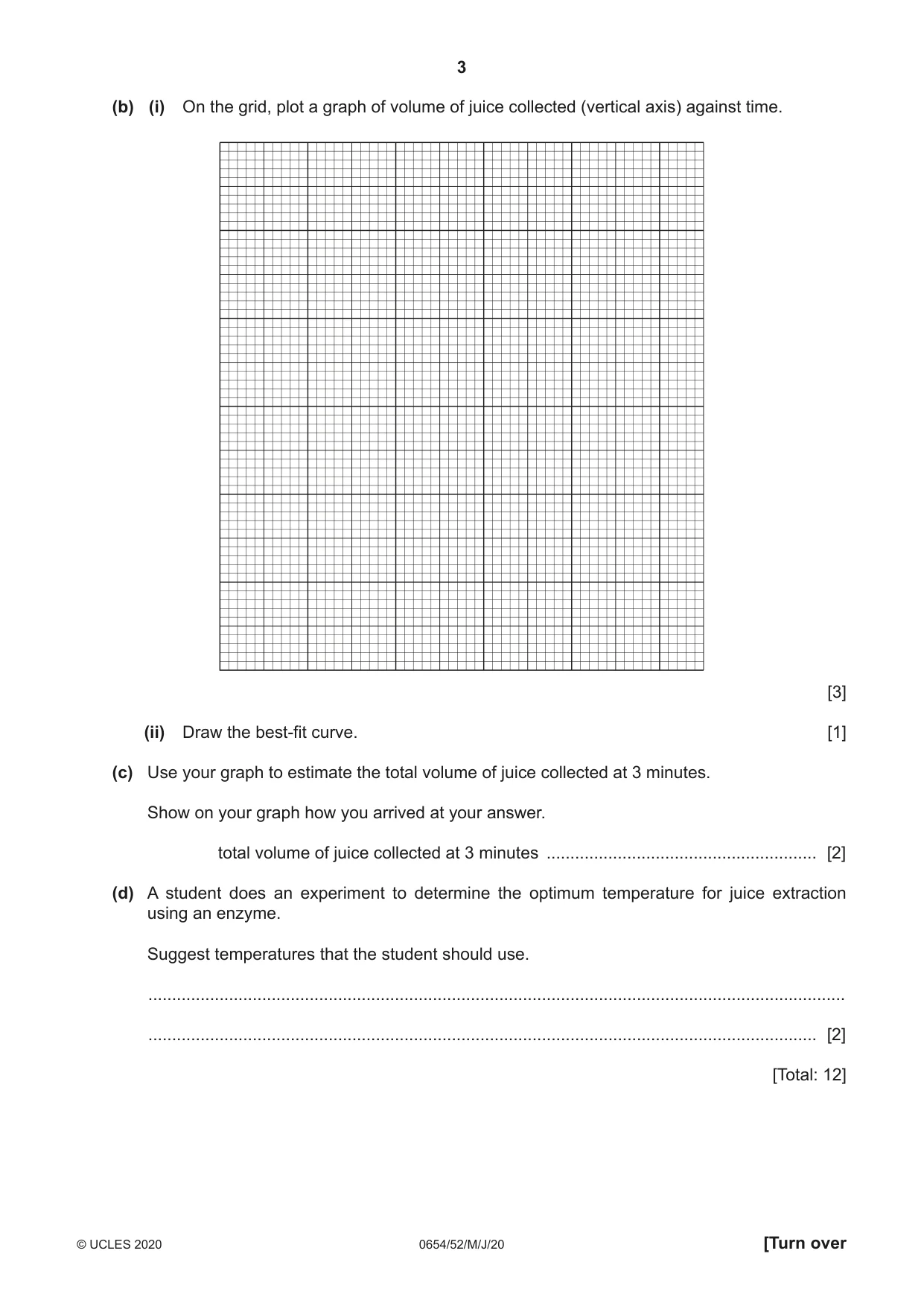 Cambridge IGCSE Sciences - Co-ordinated (Double) 0654 2020 May/June Paper 5 · Variant 2 question paper, page 3 of 16