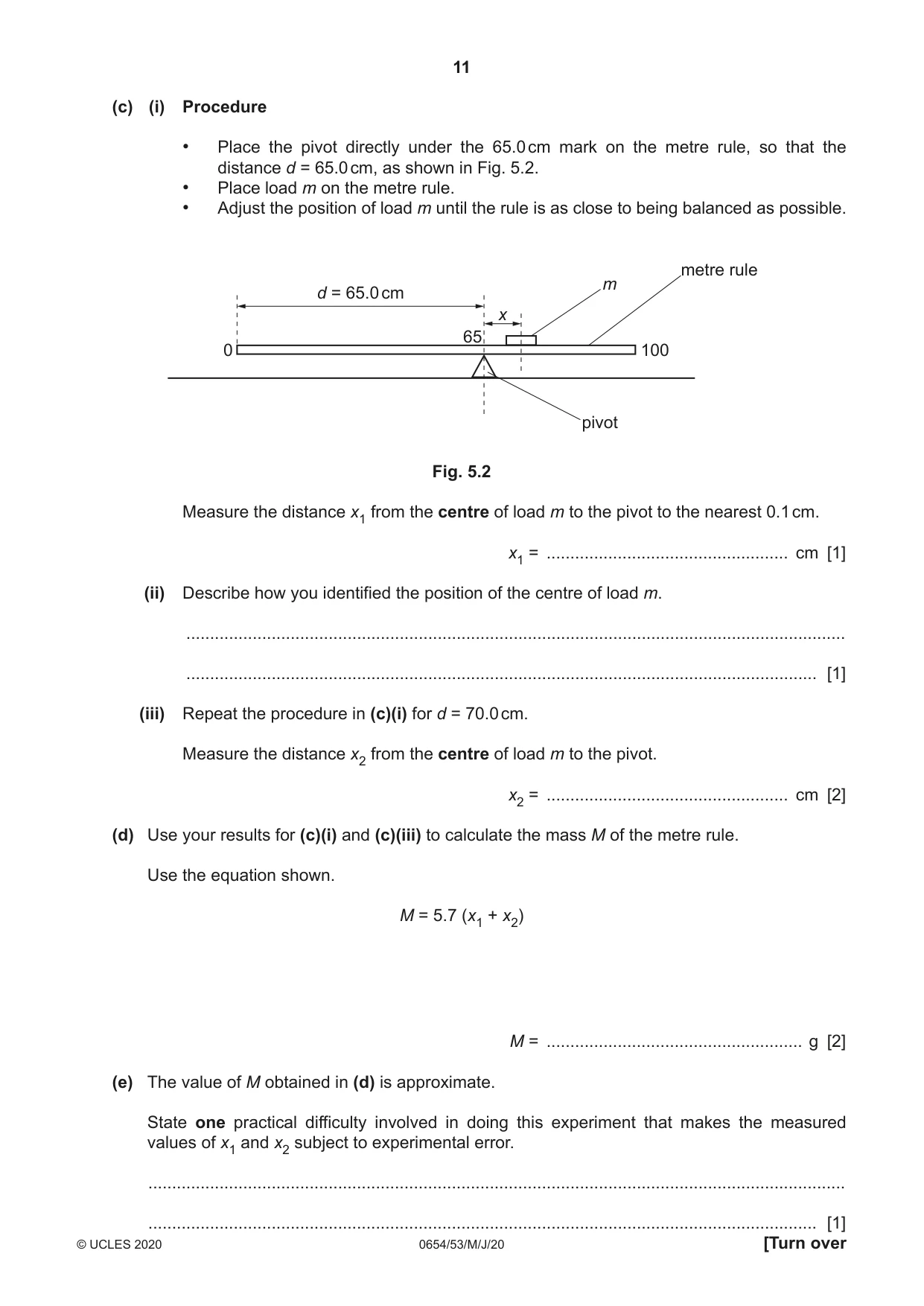 Cambridge IGCSE Sciences - Co-ordinated (Double) 0654 2020 May/June Paper 5 · Variant 3 question paper, page 11 of 16