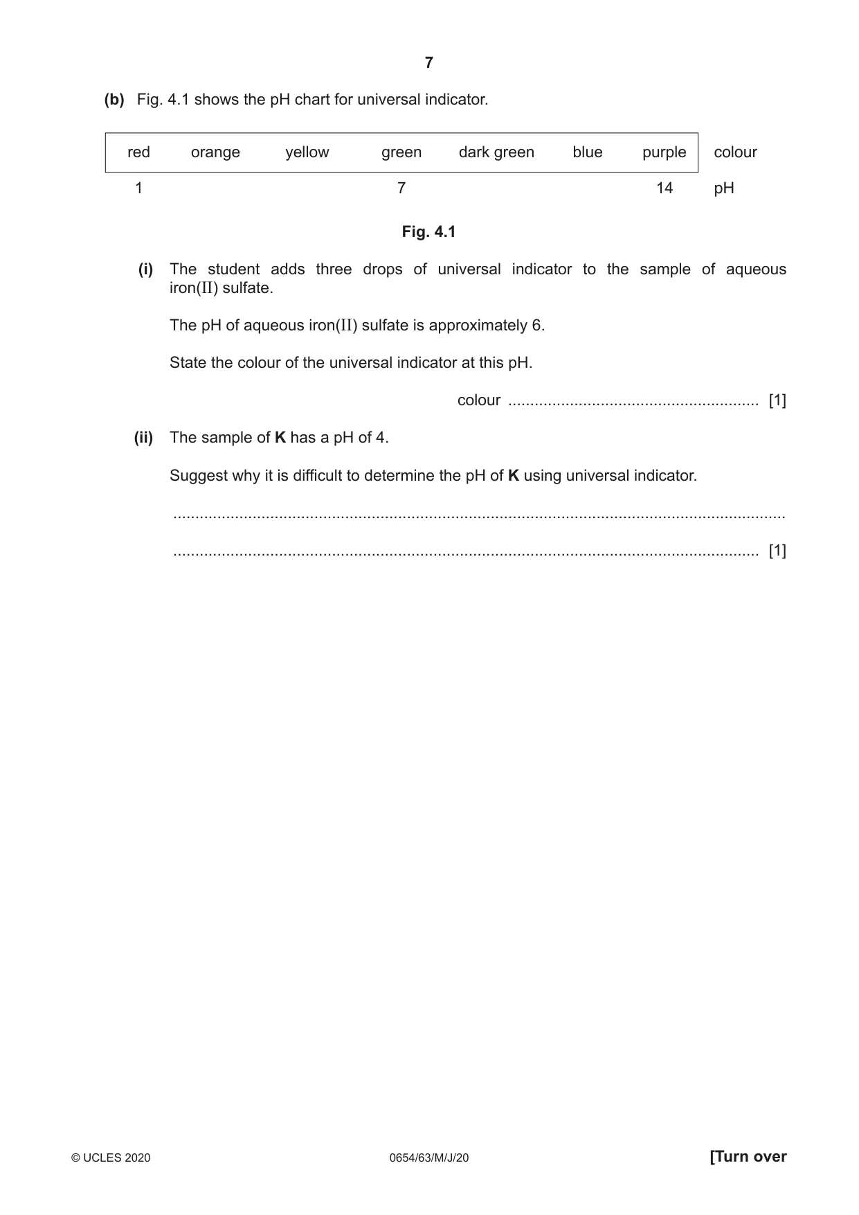 Cambridge IGCSE Sciences - Co-ordinated (Double) 0654 2020 May/June Paper 6 · Variant 3 question paper, page 7 of 16