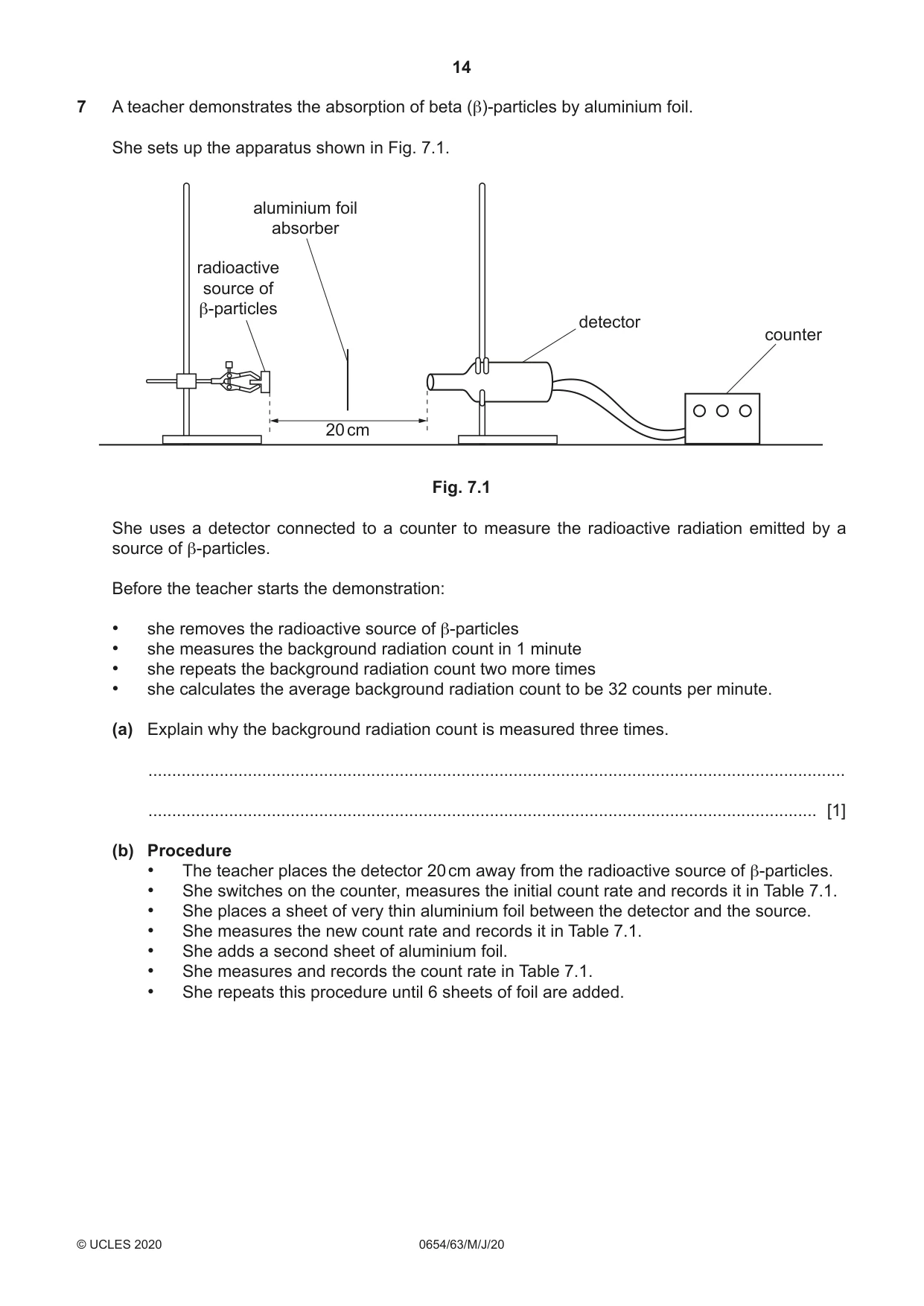 Cambridge IGCSE Sciences - Co-ordinated (Double) 0654 2020 May/June Paper 6 · Variant 3 question paper, page 14 of 16