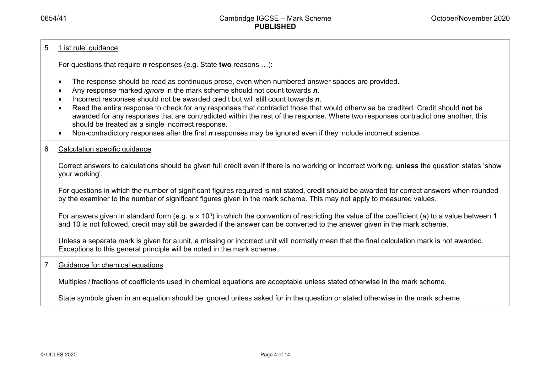 Mark scheme, page 4 of 14