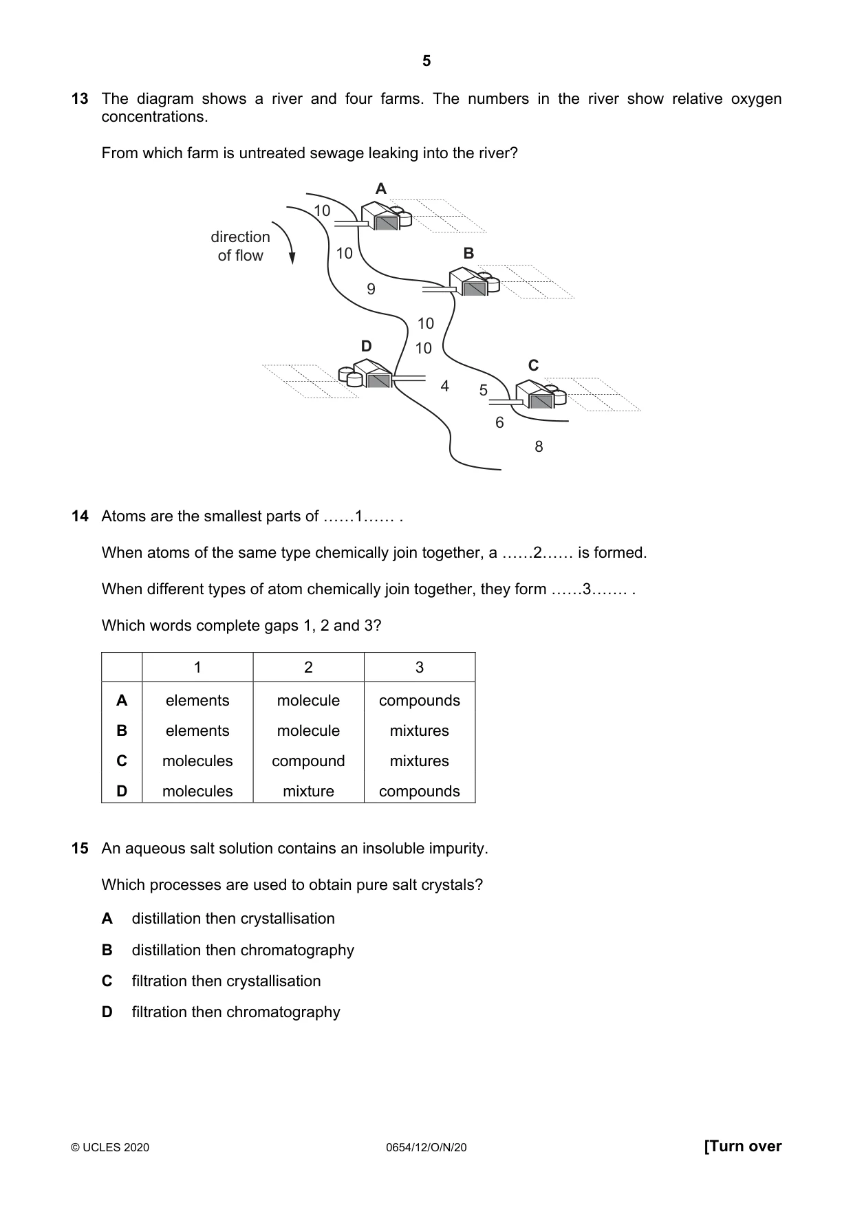 Cambridge IGCSE Sciences - Co-ordinated (Double) 0654 2020 Oct/Nov Paper 1 · Variant 2 question paper, page 5 of 16