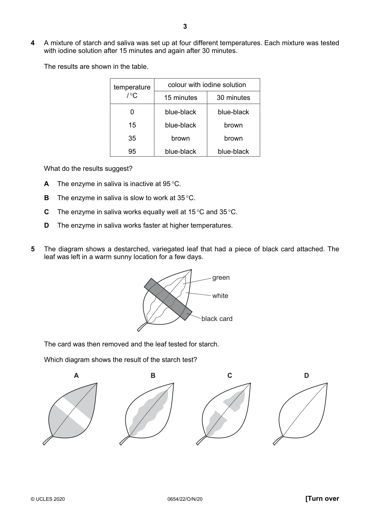 Cambridge IGCSE Sciences - Co-ordinated (Double) 0654 2020 Oct/Nov Paper 2 · Variant 2 question paper, page 3 of 16