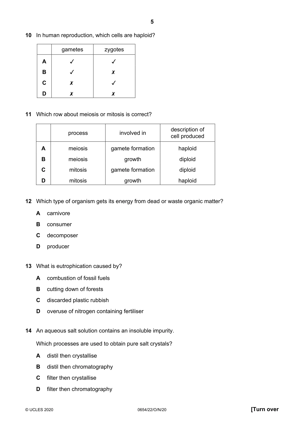 Cambridge IGCSE Sciences - Co-ordinated (Double) 0654 2020 Oct/Nov Paper 2 · Variant 2 question paper, page 5 of 16