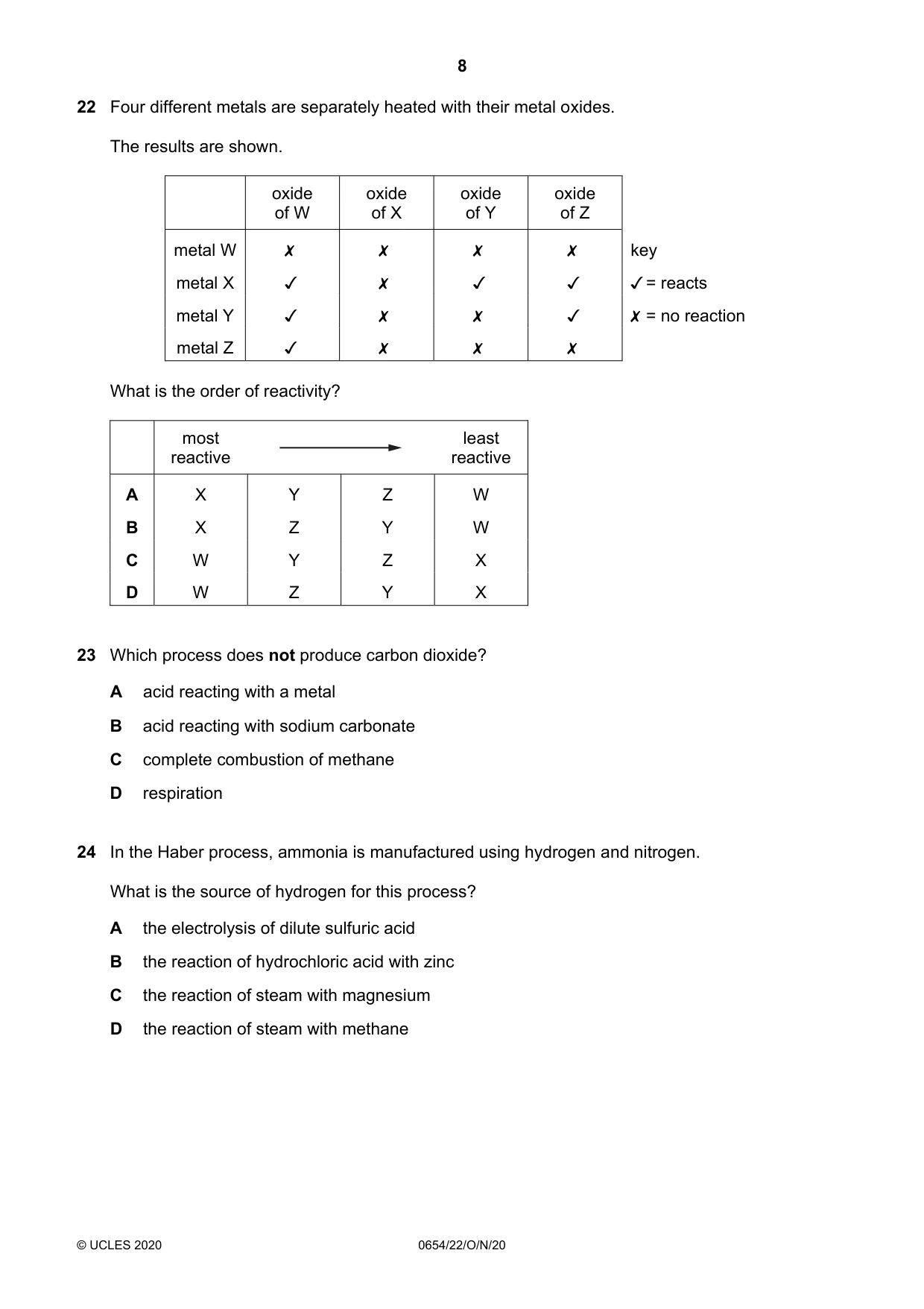 Cambridge IGCSE Sciences - Co-ordinated (Double) 0654 2020 Oct/Nov Paper 2 · Variant 2 question paper, page 8 of 16