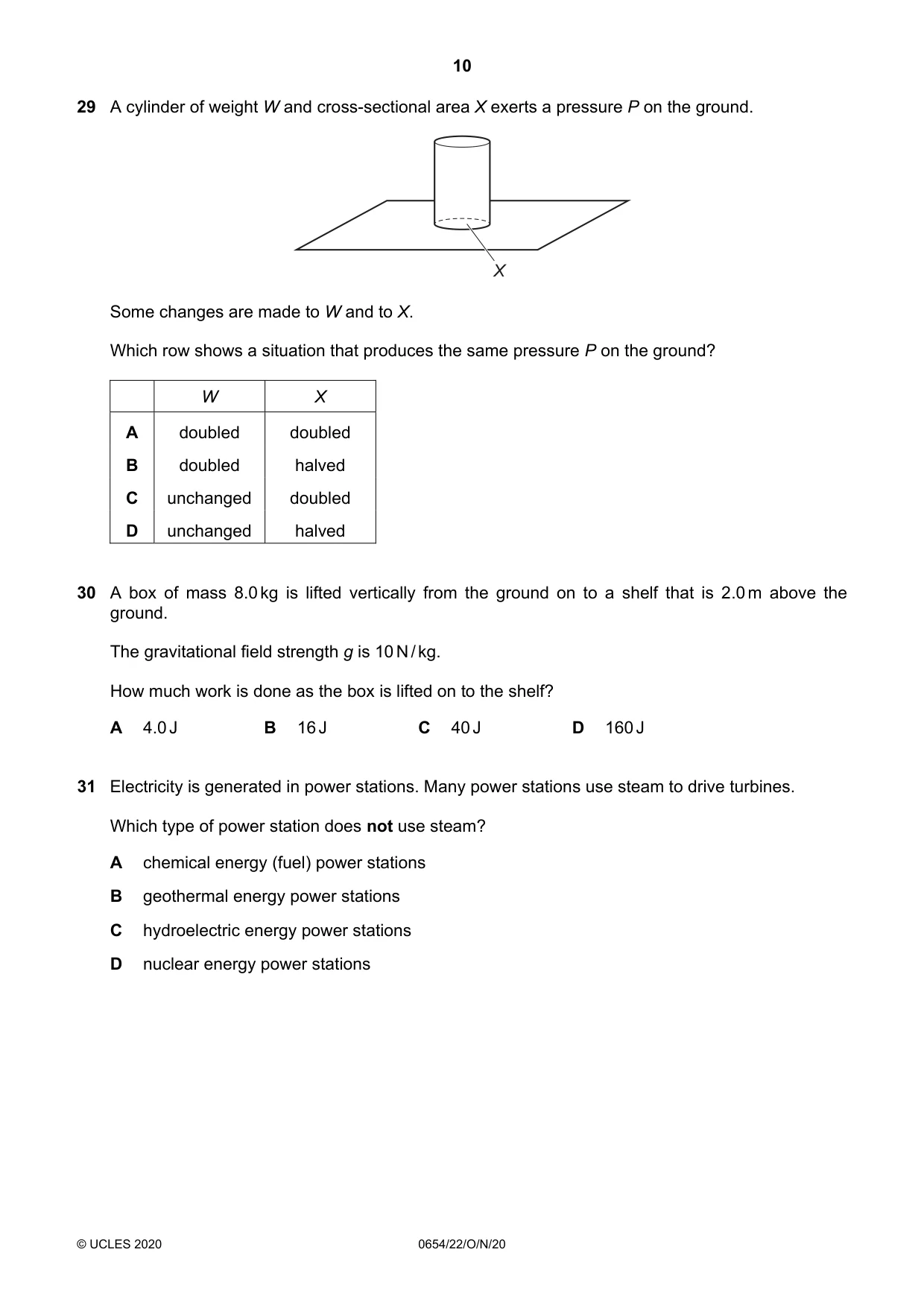 Cambridge IGCSE Sciences - Co-ordinated (Double) 0654 2020 Oct/Nov Paper 2 · Variant 2 question paper, page 10 of 16