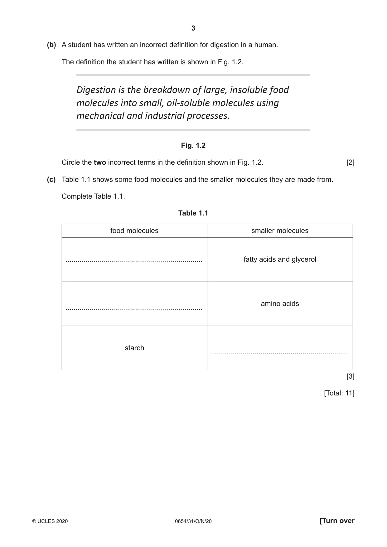 Cambridge IGCSE Sciences - Co-ordinated (Double) 0654 2020 Oct/Nov Paper 3 · Variant 1 question paper, page 3 of 32