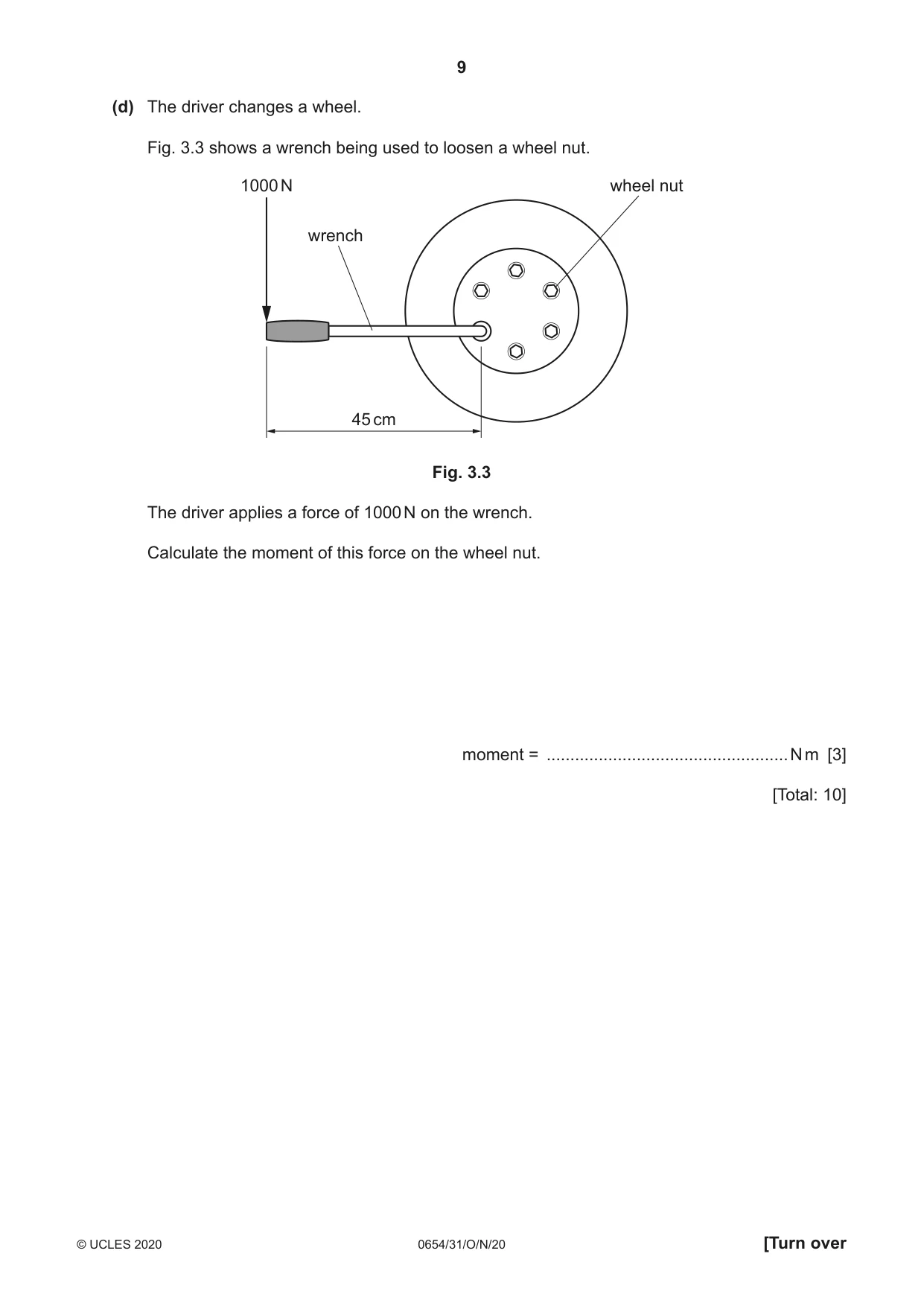 Cambridge IGCSE Sciences - Co-ordinated (Double) 0654 2020 Oct/Nov Paper 3 · Variant 1 question paper, page 9 of 32