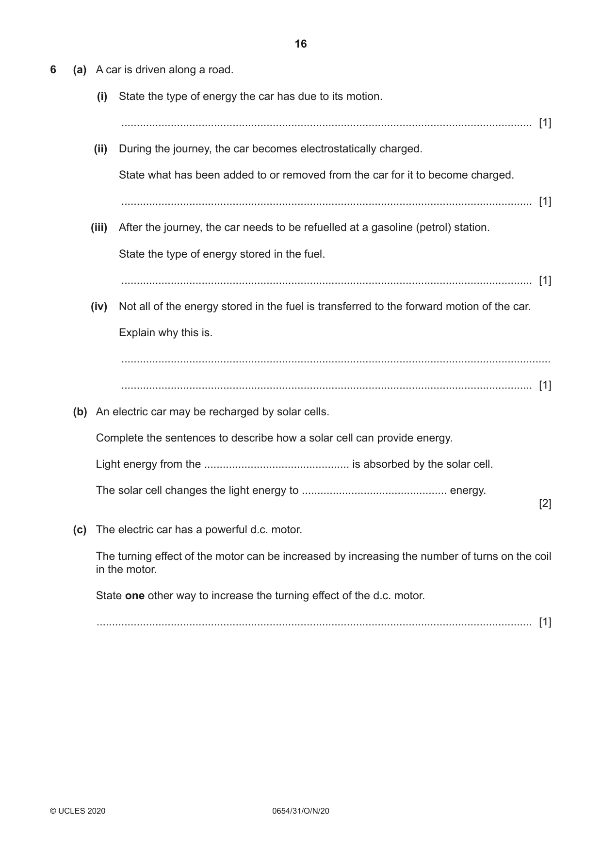 Cambridge IGCSE Sciences - Co-ordinated (Double) 0654 2020 Oct/Nov Paper 3 · Variant 1 question paper, page 16 of 32