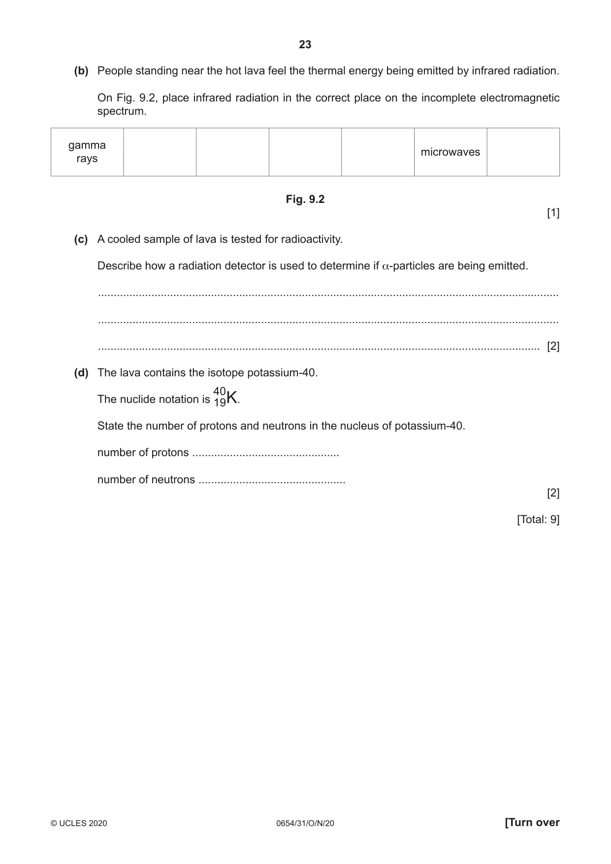 Cambridge IGCSE Sciences - Co-ordinated (Double) 0654 2020 Oct/Nov Paper 3 · Variant 1 question paper, page 23 of 32