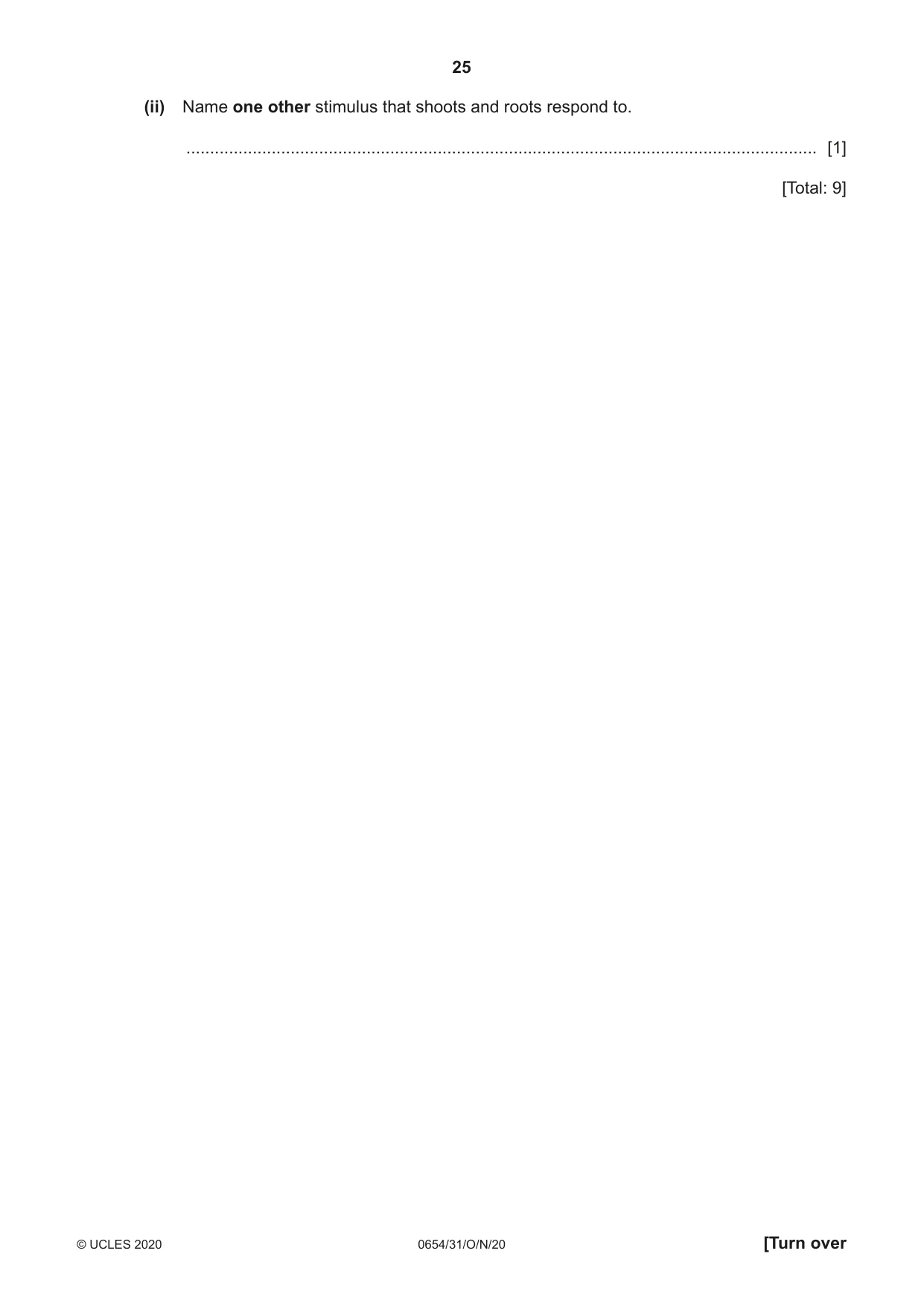 Cambridge IGCSE Sciences - Co-ordinated (Double) 0654 2020 Oct/Nov Paper 3 · Variant 1 question paper, page 25 of 32