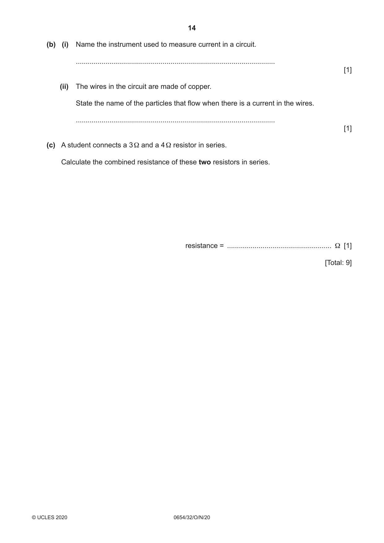 Cambridge IGCSE Sciences - Co-ordinated (Double) 0654 2020 Oct/Nov Paper 3 · Variant 2 question paper, page 14 of 32