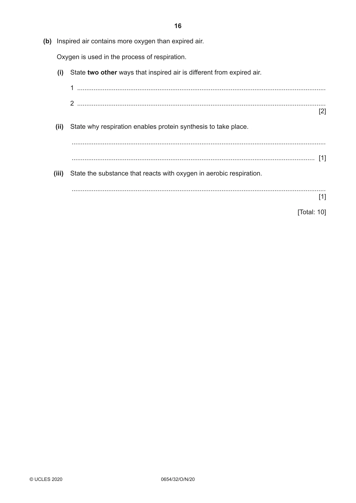 Cambridge IGCSE Sciences - Co-ordinated (Double) 0654 2020 Oct/Nov Paper 3 · Variant 2 question paper, page 16 of 32