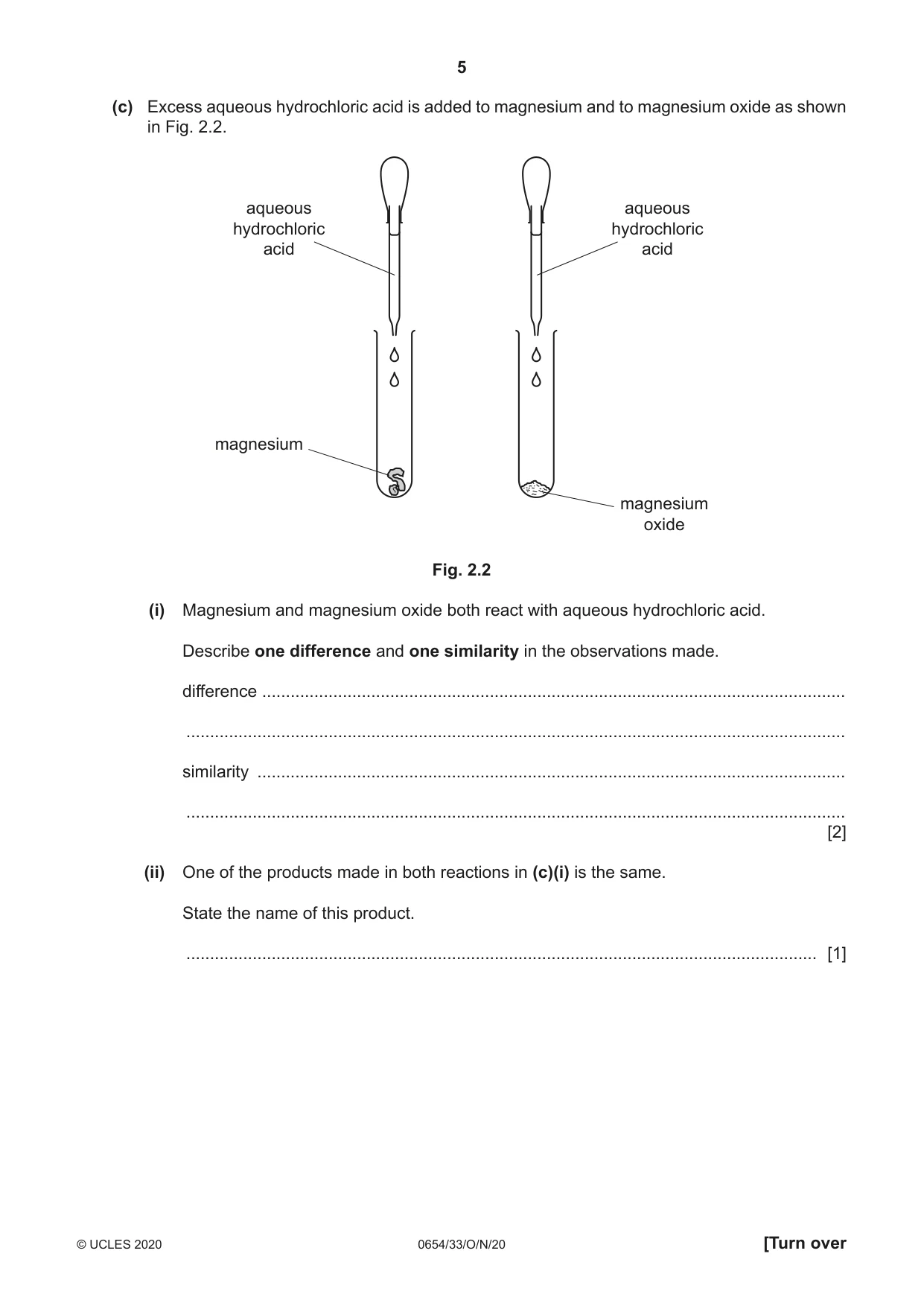 Cambridge IGCSE Sciences - Co-ordinated (Double) 0654 2020 Oct/Nov Paper 3 · Variant 3 question paper, page 5 of 32