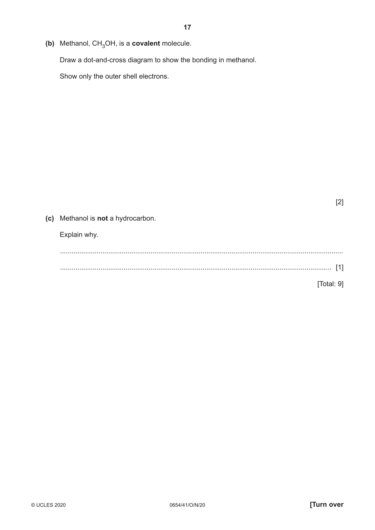 Cambridge IGCSE Sciences - Co-ordinated (Double) 0654 2020 Oct/Nov Paper 4 · Variant 1 question paper, page 17 of 28