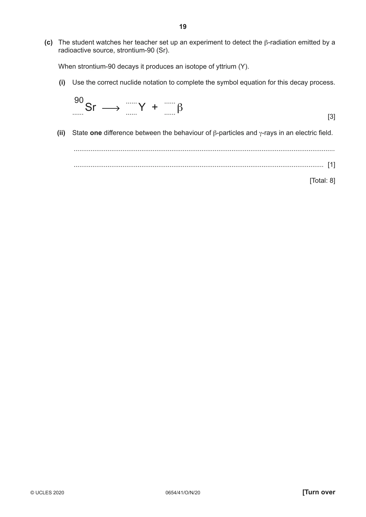 Cambridge IGCSE Sciences - Co-ordinated (Double) 0654 2020 Oct/Nov Paper 4 · Variant 1 question paper, page 19 of 28