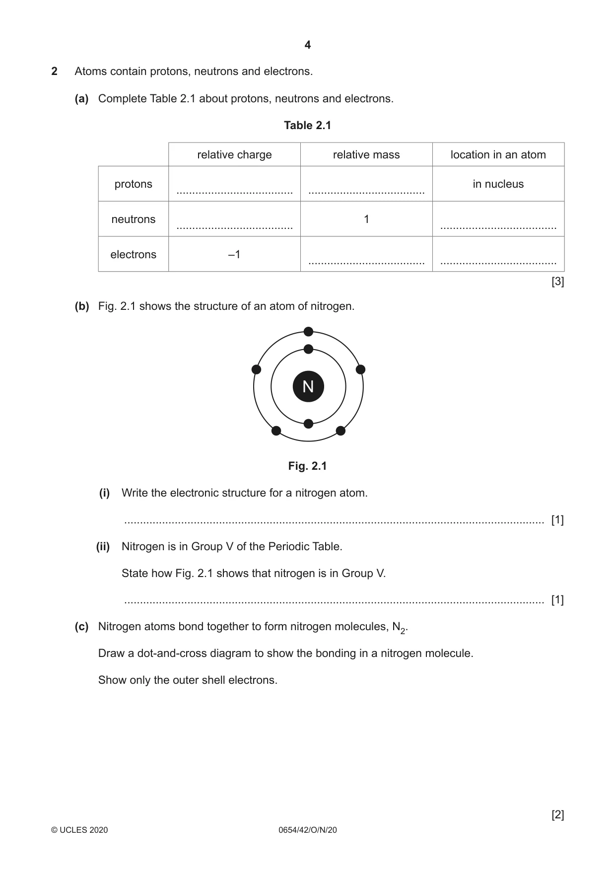 Cambridge IGCSE Sciences - Co-ordinated (Double) 0654 2020 Oct/Nov Paper 4 · Variant 2 question paper, page 4 of 28