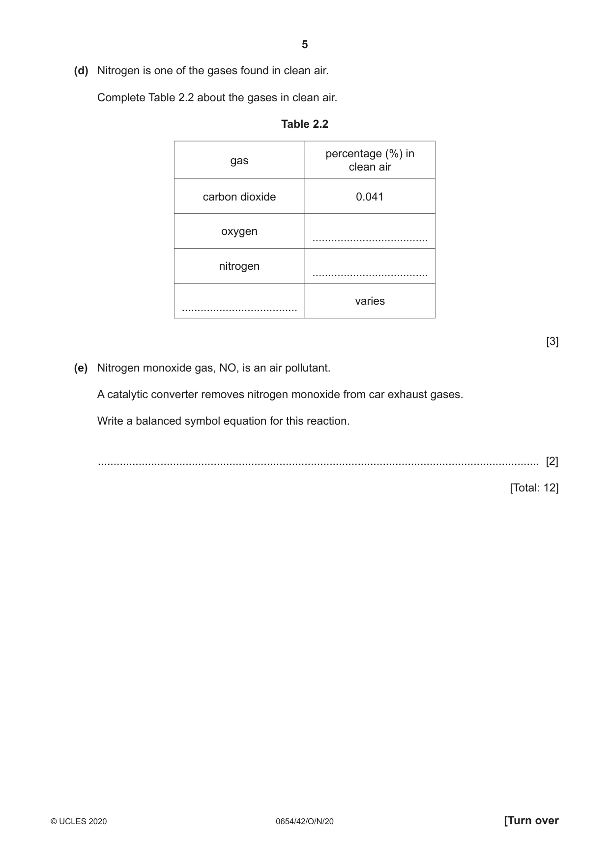 Cambridge IGCSE Sciences - Co-ordinated (Double) 0654 2020 Oct/Nov Paper 4 · Variant 2 question paper, page 5 of 28