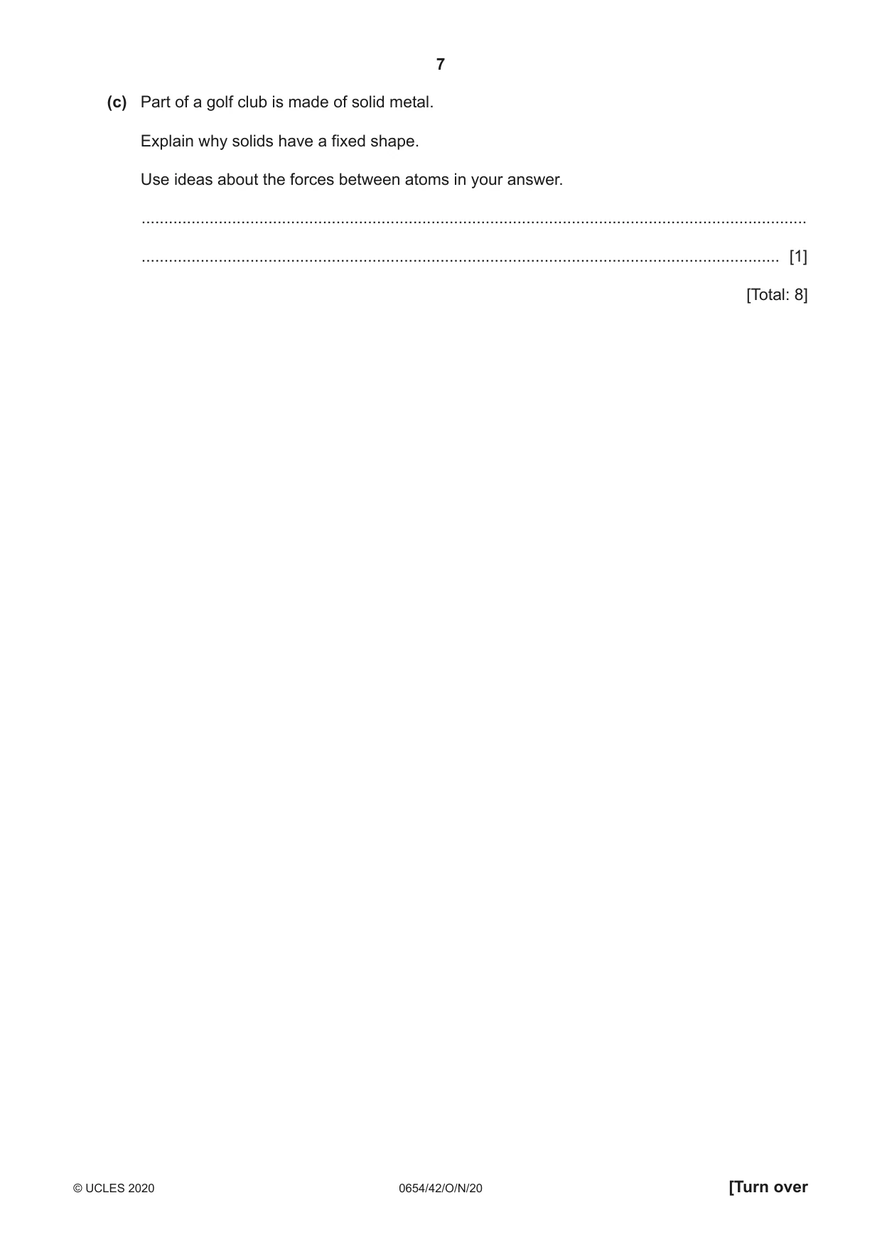 Cambridge IGCSE Sciences - Co-ordinated (Double) 0654 2020 Oct/Nov Paper 4 · Variant 2 question paper, page 7 of 28