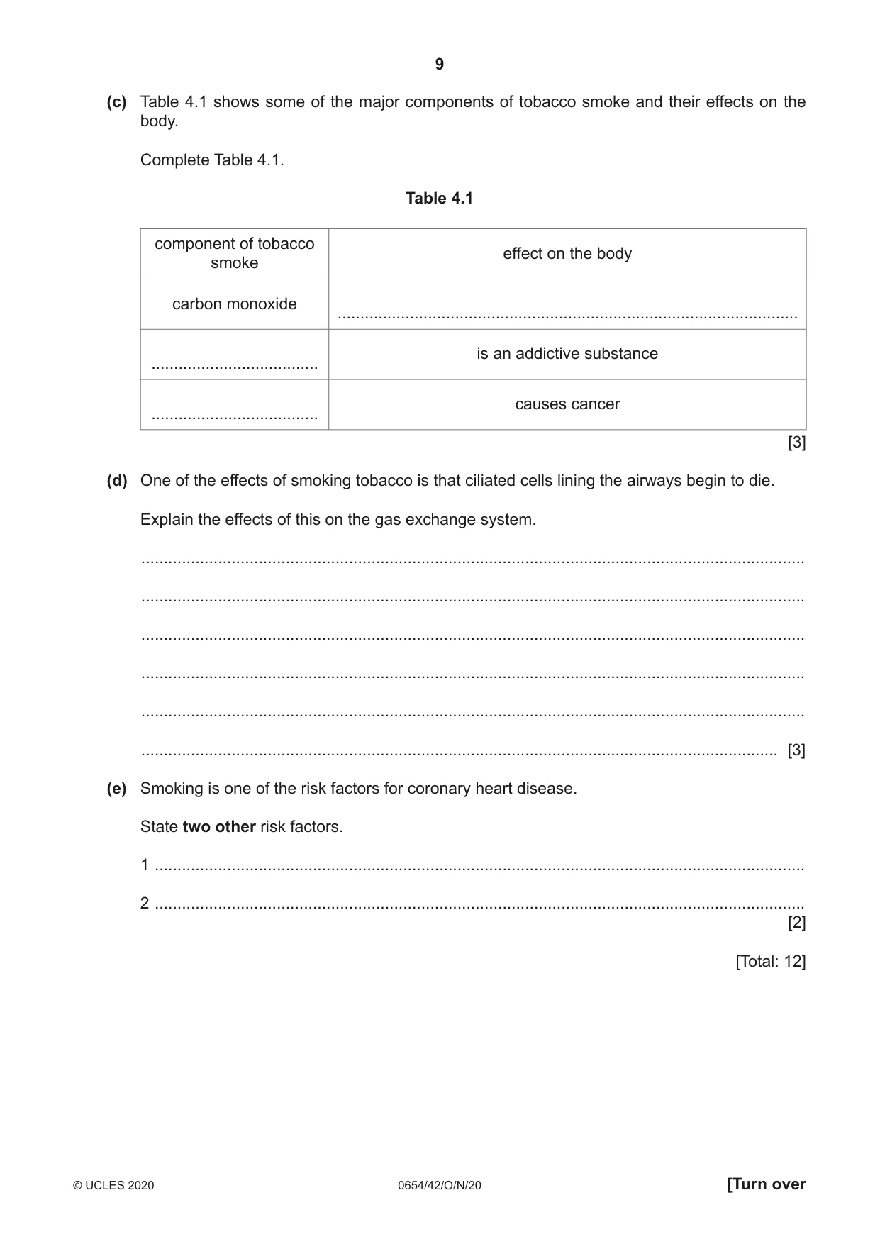 Cambridge IGCSE Sciences - Co-ordinated (Double) 0654 2020 Oct/Nov Paper 4 · Variant 2 question paper, page 9 of 28