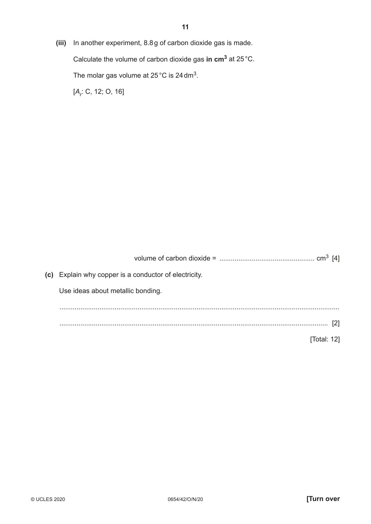 Cambridge IGCSE Sciences - Co-ordinated (Double) 0654 2020 Oct/Nov Paper 4 · Variant 2 question paper, page 11 of 28