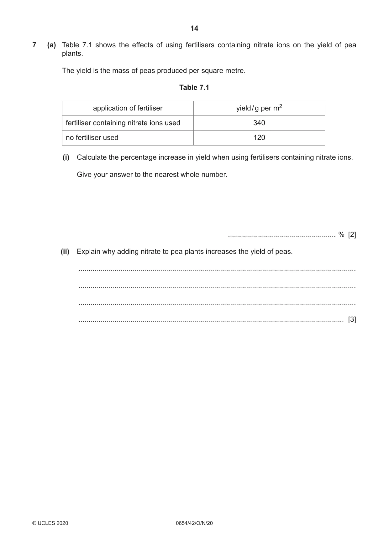 Cambridge IGCSE Sciences - Co-ordinated (Double) 0654 2020 Oct/Nov Paper 4 · Variant 2 question paper, page 14 of 28
