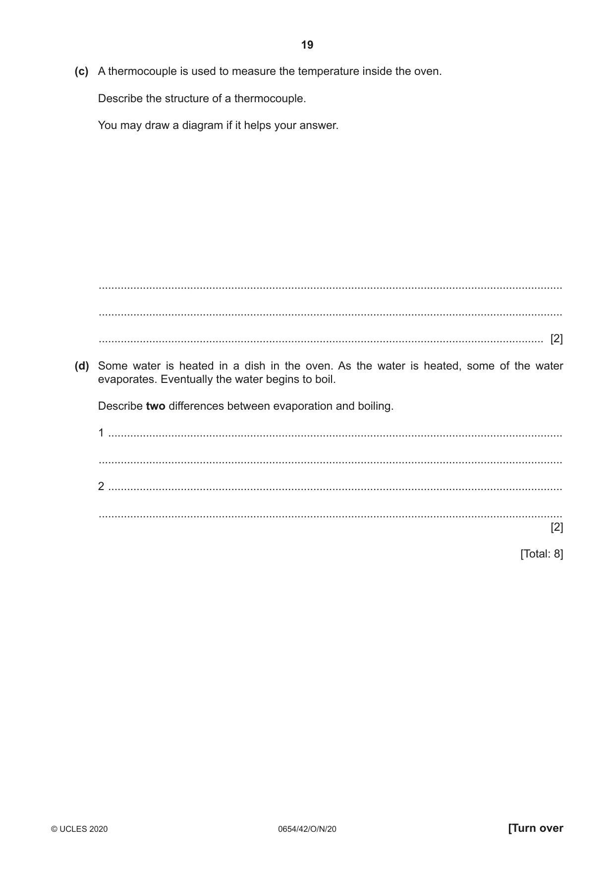 Cambridge IGCSE Sciences - Co-ordinated (Double) 0654 2020 Oct/Nov Paper 4 · Variant 2 question paper, page 19 of 28