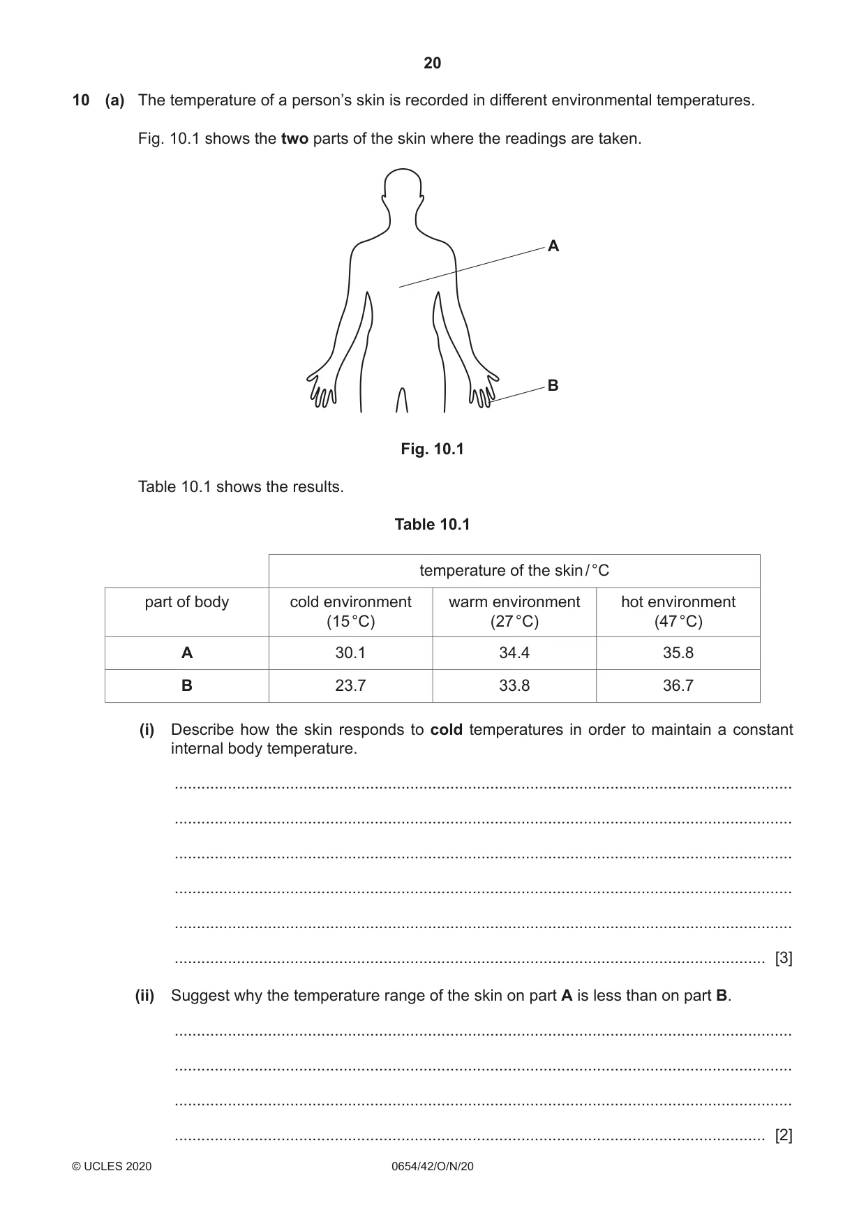 Cambridge IGCSE Sciences - Co-ordinated (Double) 0654 2020 Oct/Nov Paper 4 · Variant 2 question paper, page 20 of 28