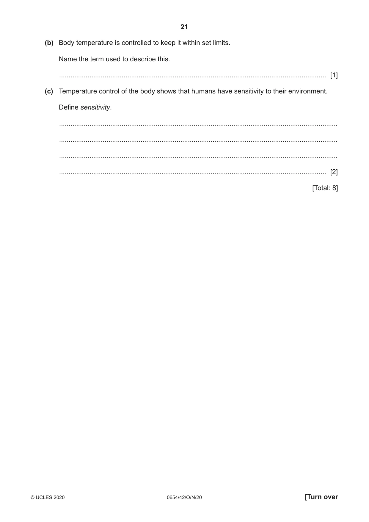 Cambridge IGCSE Sciences - Co-ordinated (Double) 0654 2020 Oct/Nov Paper 4 · Variant 2 question paper, page 21 of 28