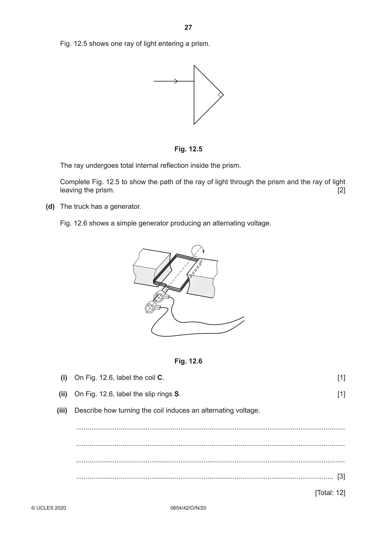 Cambridge IGCSE Sciences - Co-ordinated (Double) 0654 2020 Oct/Nov Paper 4 · Variant 2 question paper, page 27 of 28