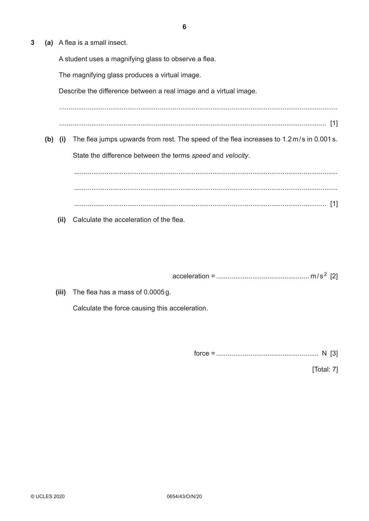Cambridge IGCSE Sciences - Co-ordinated (Double) 0654 2020 Oct/Nov Paper 4 · Variant 3 question paper, page 6 of 28