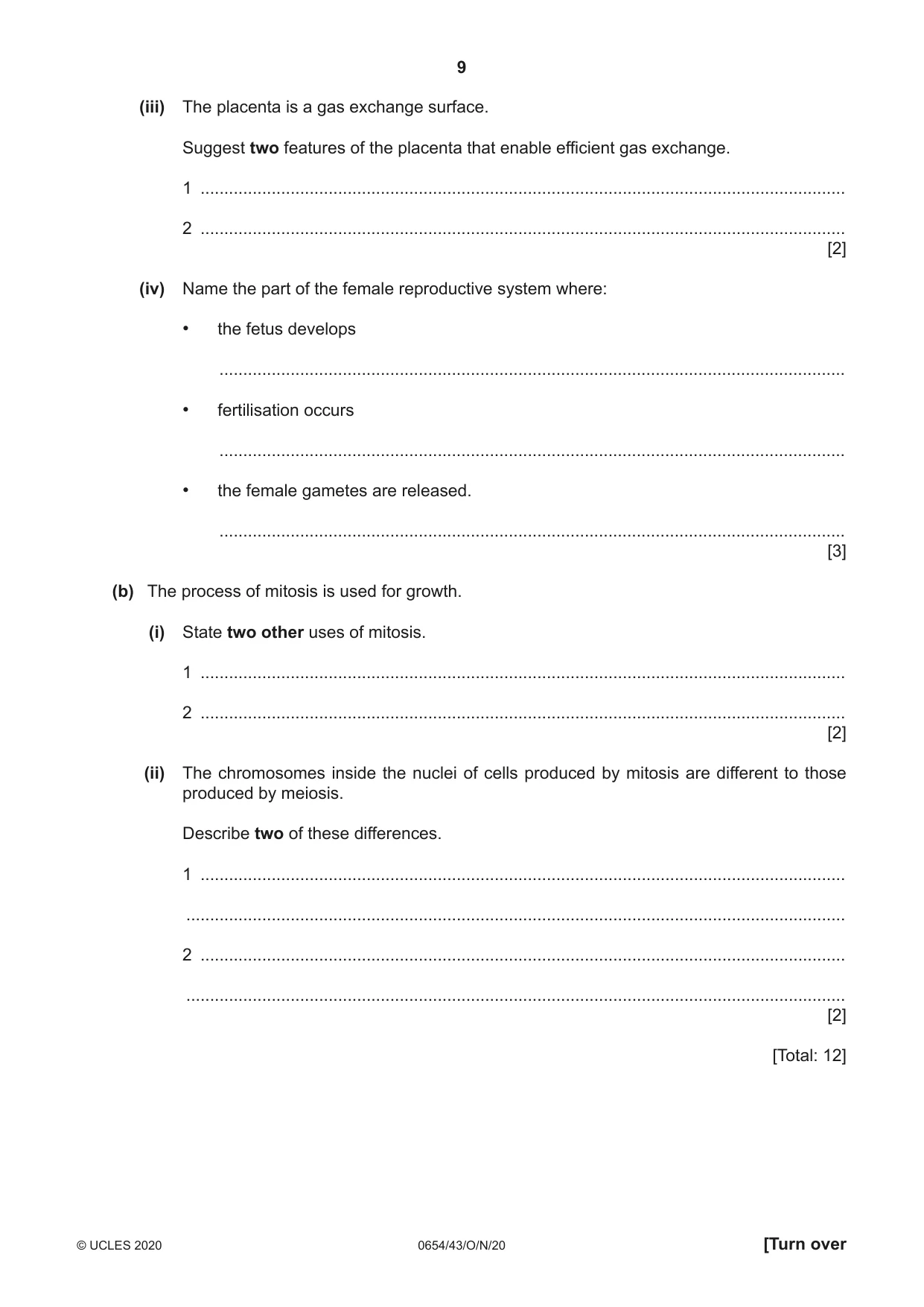 Cambridge IGCSE Sciences - Co-ordinated (Double) 0654 2020 Oct/Nov Paper 4 · Variant 3 question paper, page 9 of 28