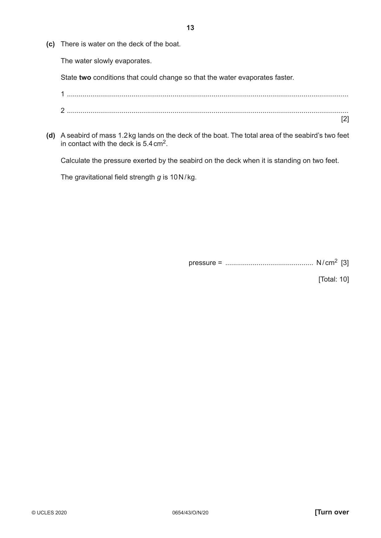 Cambridge IGCSE Sciences - Co-ordinated (Double) 0654 2020 Oct/Nov Paper 4 · Variant 3 question paper, page 13 of 28