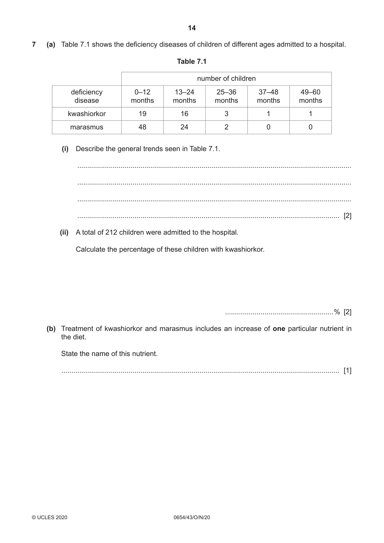 Cambridge IGCSE Sciences - Co-ordinated (Double) 0654 2020 Oct/Nov Paper 4 · Variant 3 question paper, page 14 of 28