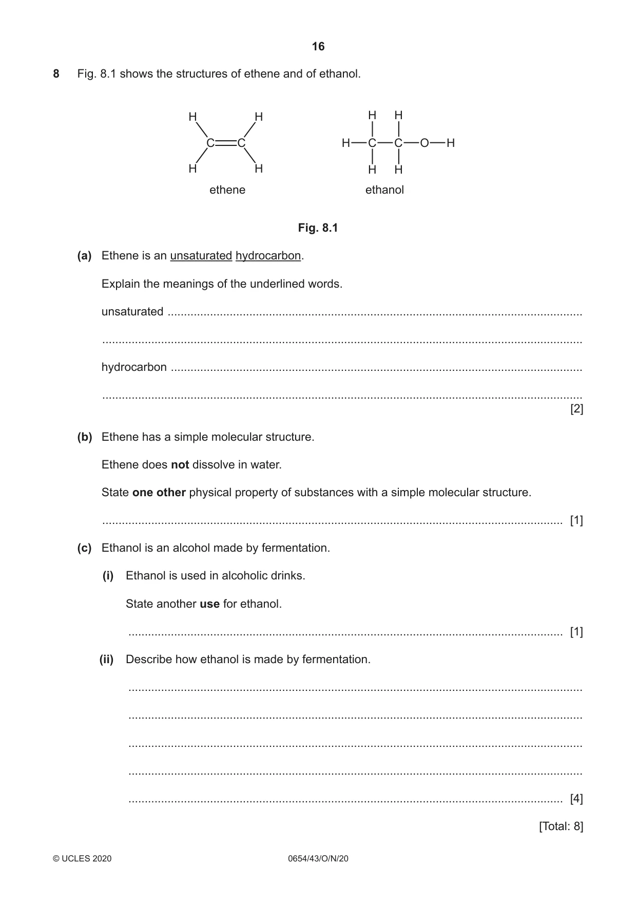 Cambridge IGCSE Sciences - Co-ordinated (Double) 0654 2020 Oct/Nov Paper 4 · Variant 3 question paper, page 16 of 28
