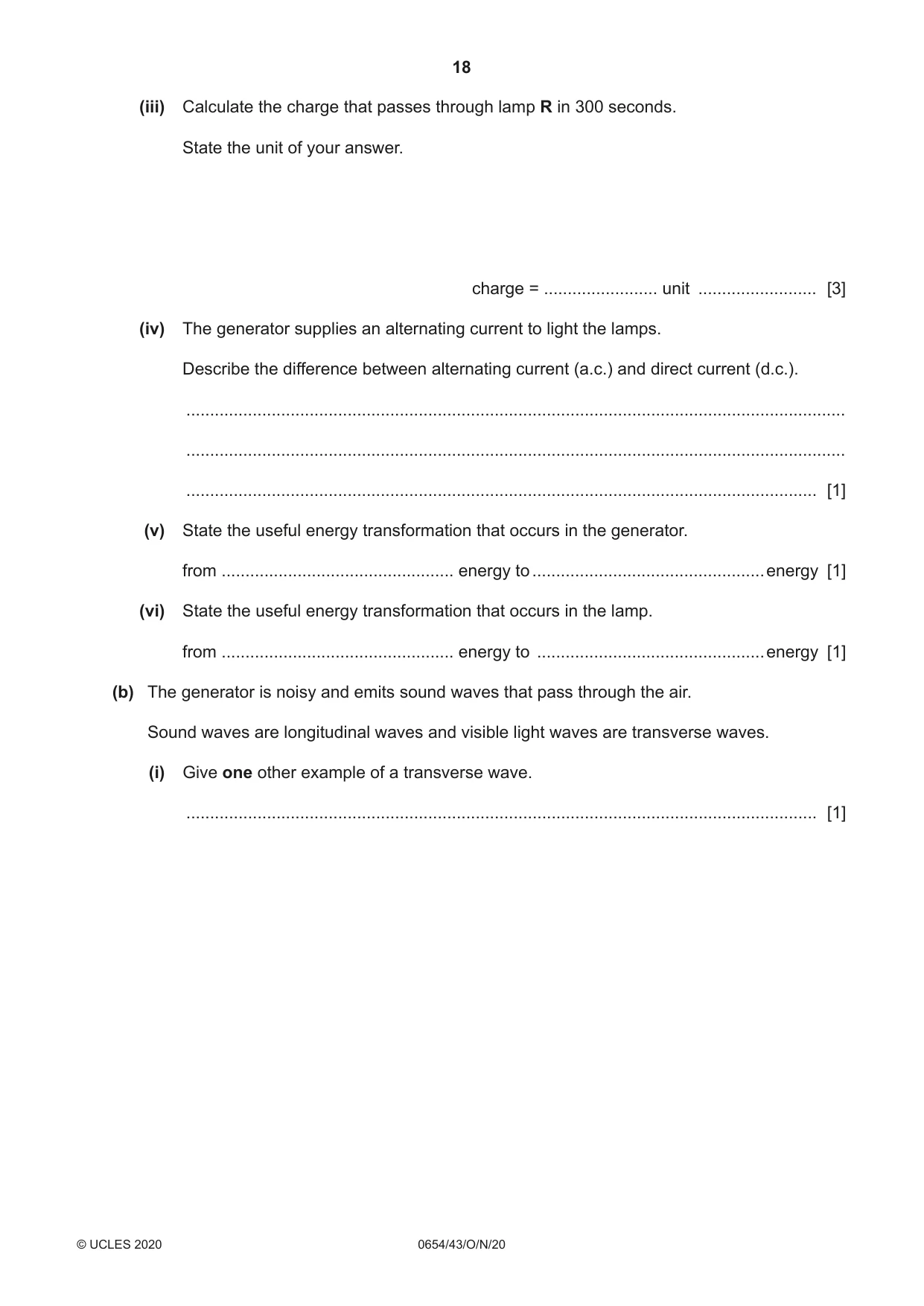 Cambridge IGCSE Sciences - Co-ordinated (Double) 0654 2020 Oct/Nov Paper 4 · Variant 3 question paper, page 18 of 28